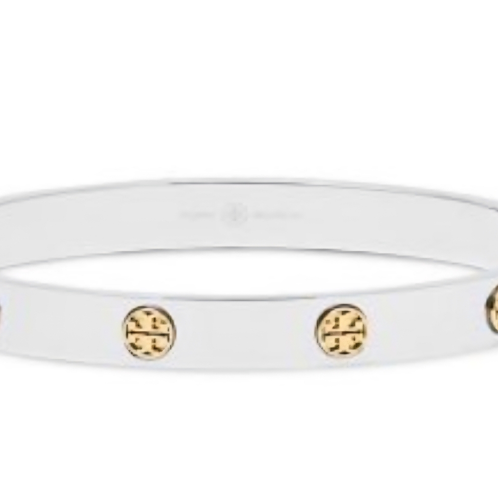 Tory Burch Silver Bracelet with Gold Accents
